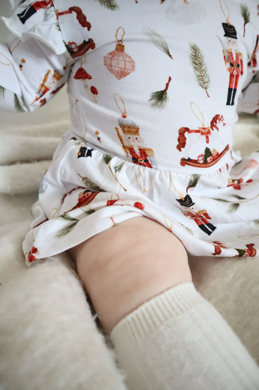 0 - 3m Nutcracker Bodysuit Twirl Dress - Monkeeroos