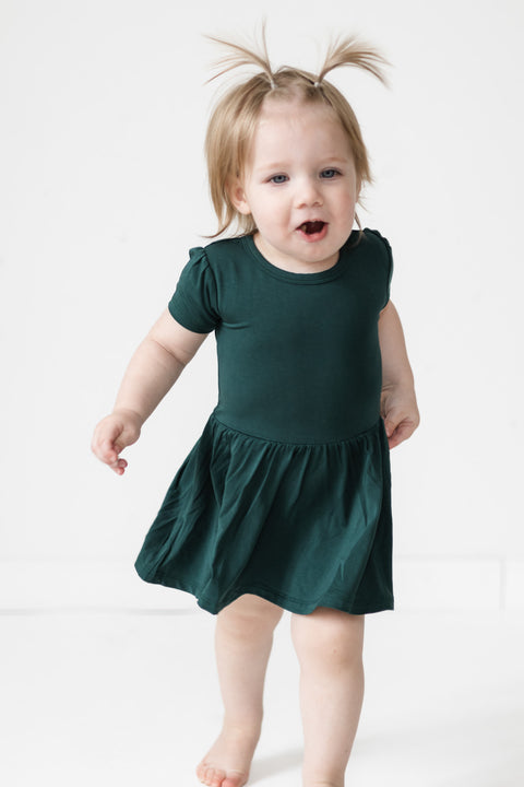 6-12 Sea Moss Short Sleeve Bodysuit Twirl Dress