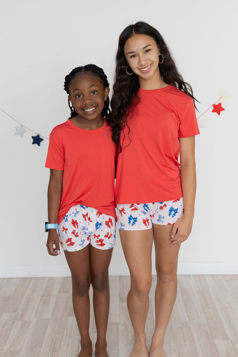 Red, White & Bows Short Youth Set