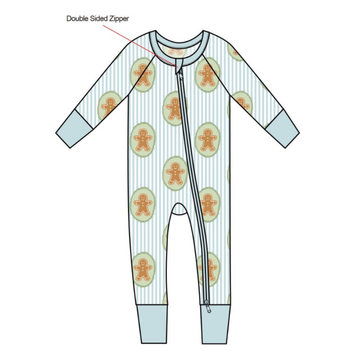 Blue Gingerbread Baby PJs