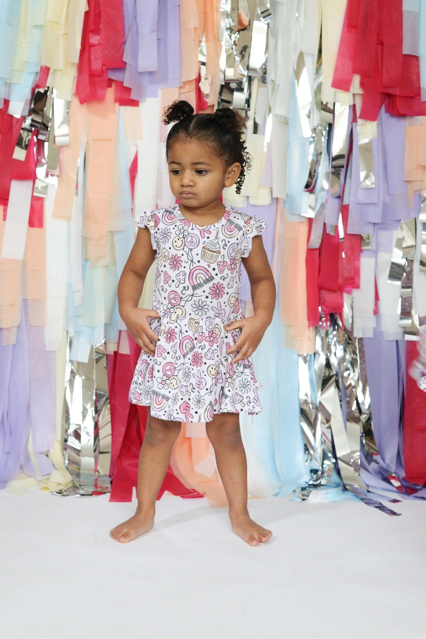 3 - 6m Groovy Birthday Bodysuit Twirl Dress - Monkeeroos