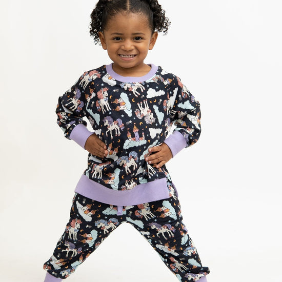 6 - 12m Midnight Unicorn Toddler Crew Neck Sweatshirt - Monkeeroos
