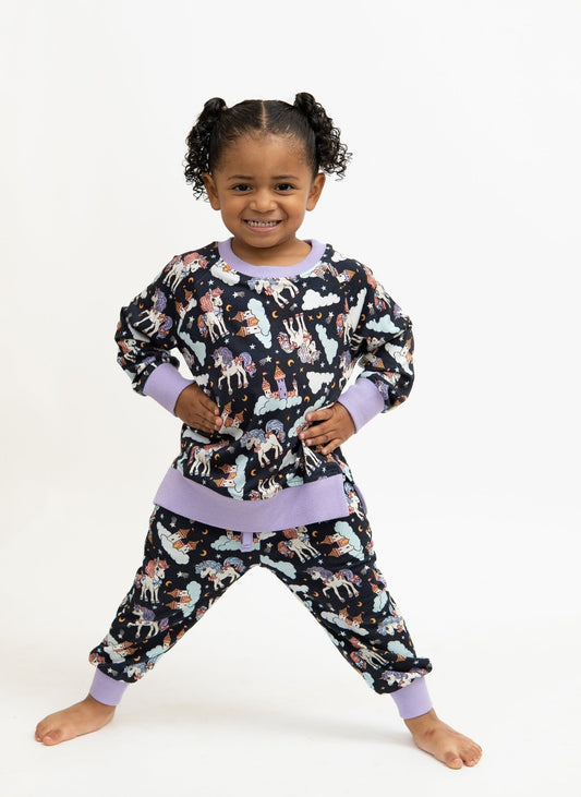 6 - 12m Midnight Unicorn Toddler Crew Neck Sweatshirt - Monkeeroos