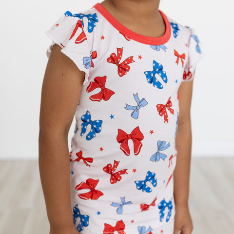 Red, White & Bows Flutter Short Set