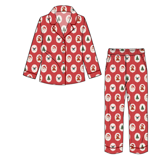 Classic Christmas Youth Unisex Button Down Set