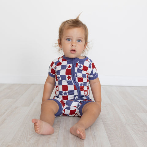 American Checks Shortie Romper