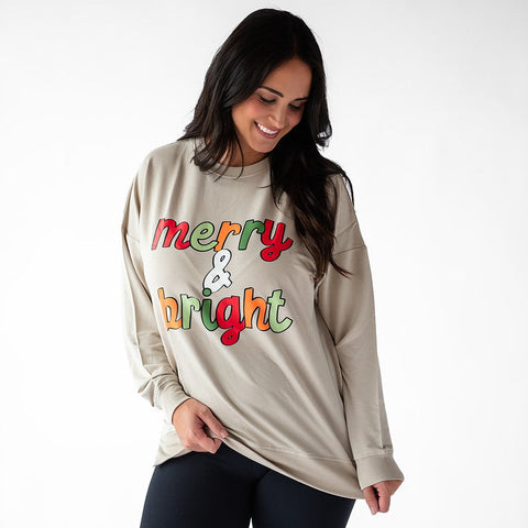 Merry & Bright Women's Crew Neck Sweatshirt