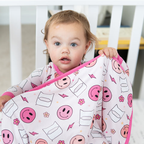 Duke University® Pink Smiley Quilted Blanket