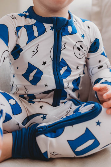Duke University® Blue Smiley Baby PJs