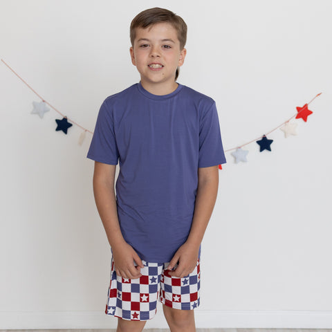 American Checks Short Youth Set