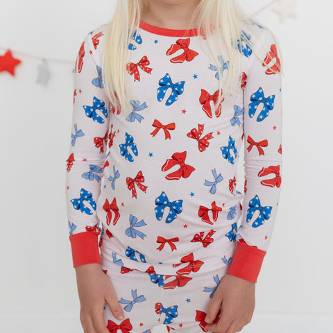 Red, White & Bows Long Set