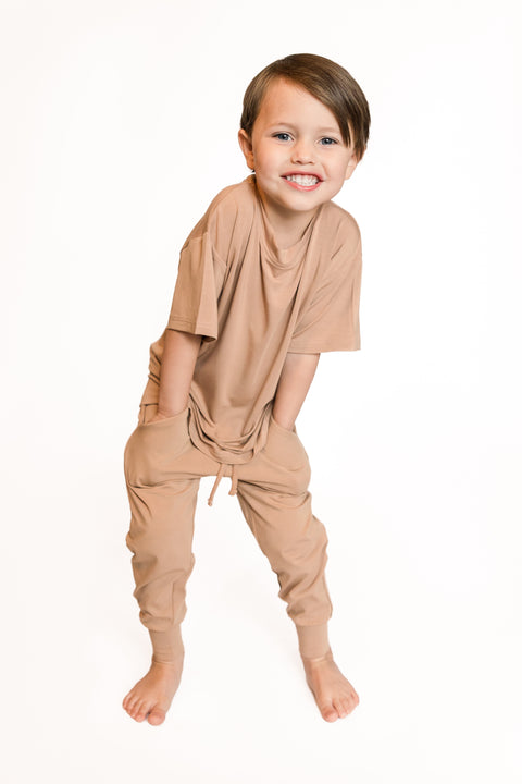 Tan Toddler Joggers