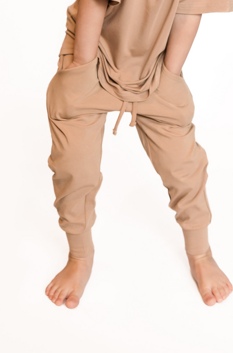 Tan Toddler Joggers