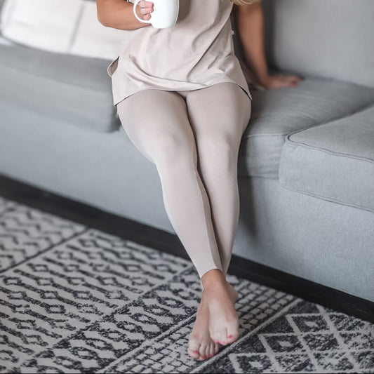 Chateau colored leggings on female model