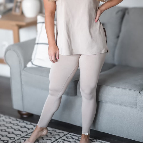 Chateau colored leggings on female model