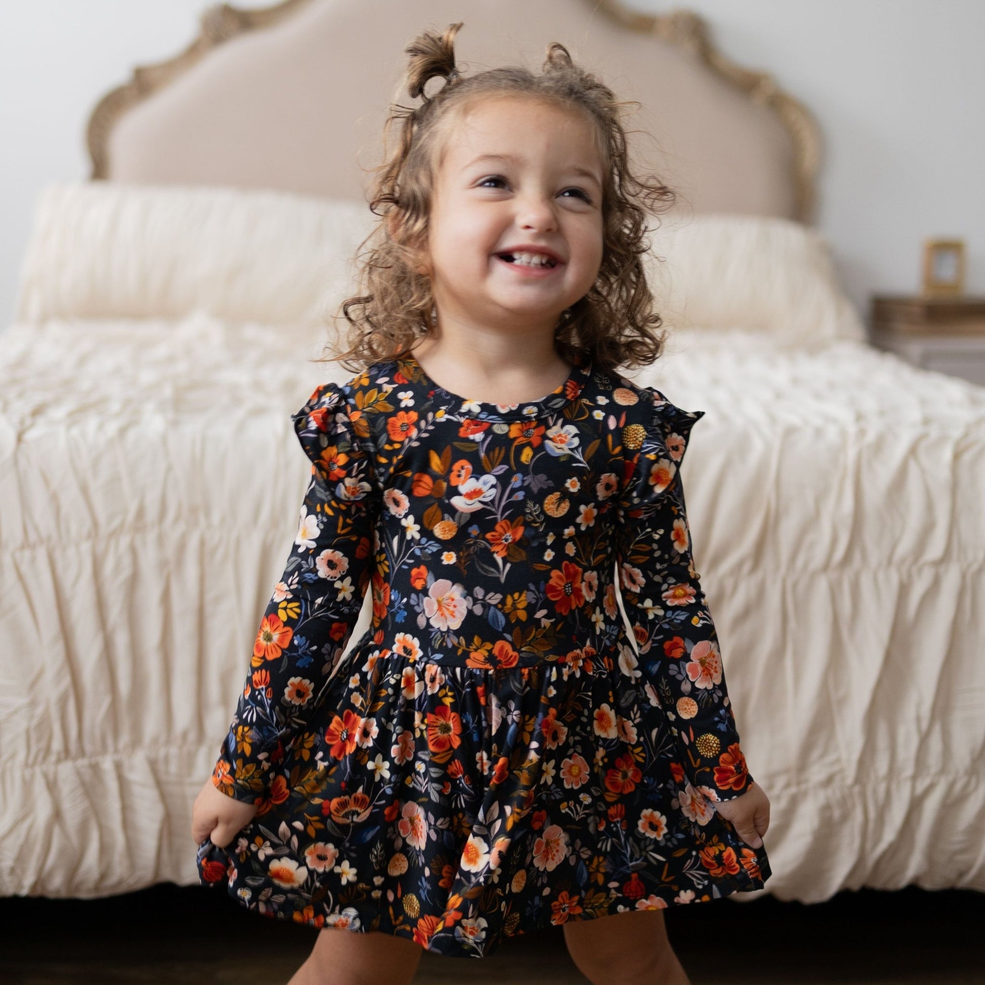 Autumn Bloom Bodysuit Twirl Dress - Monkeeroos
