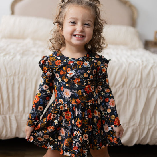 Autumn Bloom Bodysuit Twirl Dress - Monkeeroos