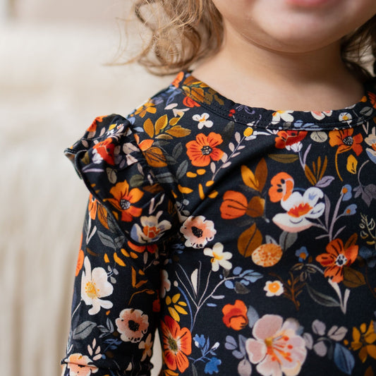 Autumn Bloom Bodysuit Twirl Dress - Monkeeroos