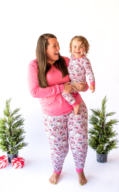 Pink Christmas 2pc Long Set