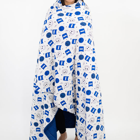 Duke University® Blue Smiley Quilted Blanket - Monkeeroos