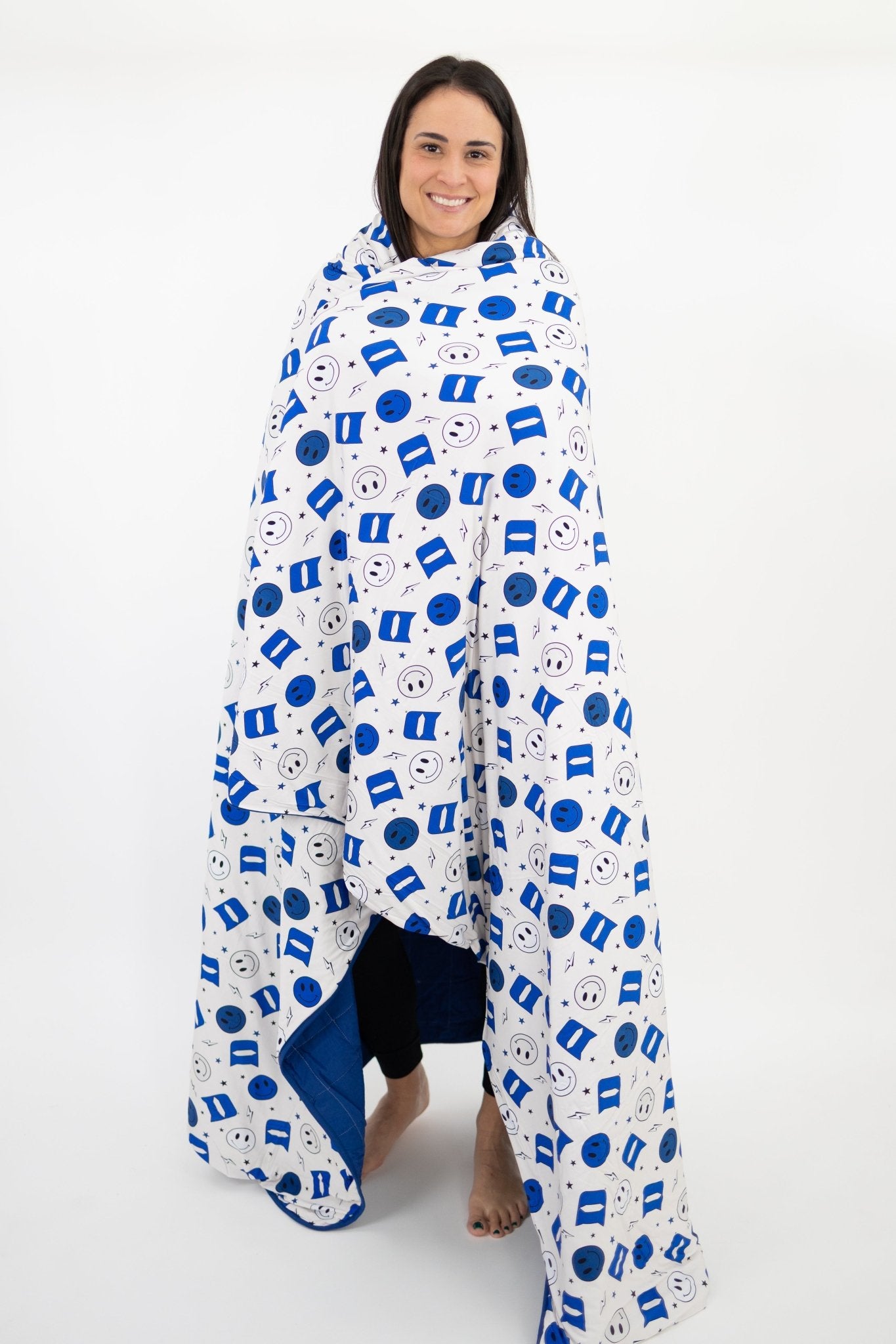 Duke University® Blue Smiley Quilted Blanket - Monkeeroos