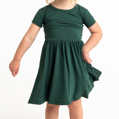 Sea Moss Short Sleeve Twirl Dress