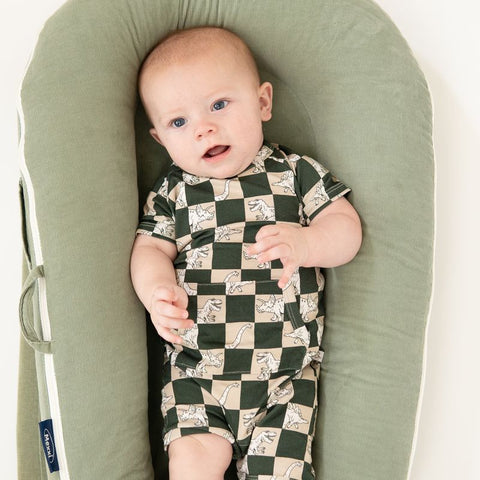 Dino Checks Pocket Shortie Romper