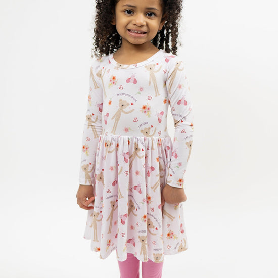 Love Bug Long Sleeve Twirl Dress - Monkeeroos