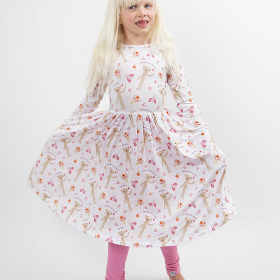 Love Bug Long Sleeve Twirl Dress - Monkeeroos