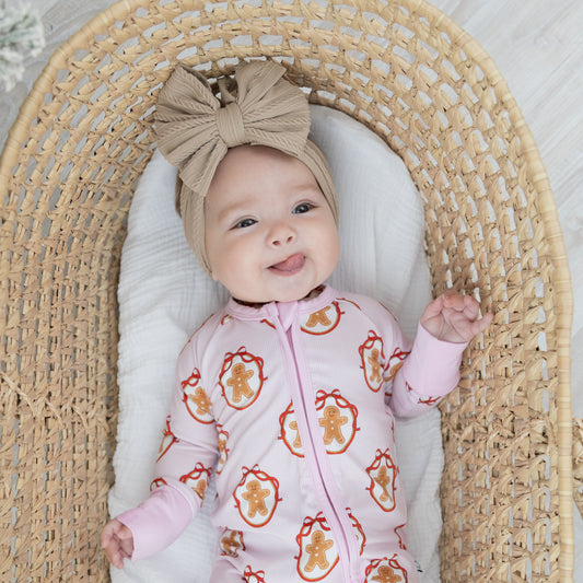 Pink Gingerbread Baby PJs