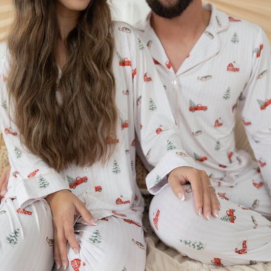 Little Red Truck Adult Unisex Button Down Set
