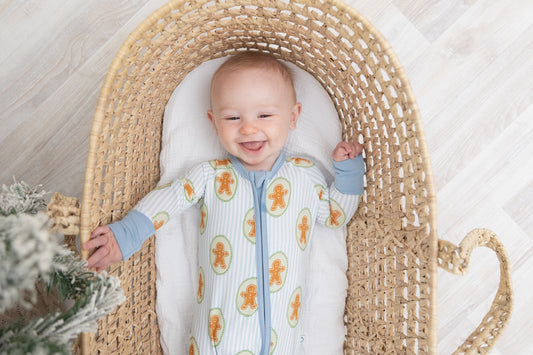 Blue Gingerbread Baby PJs