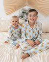 Blue Gingerbread Youth Unisex Button Down Set
