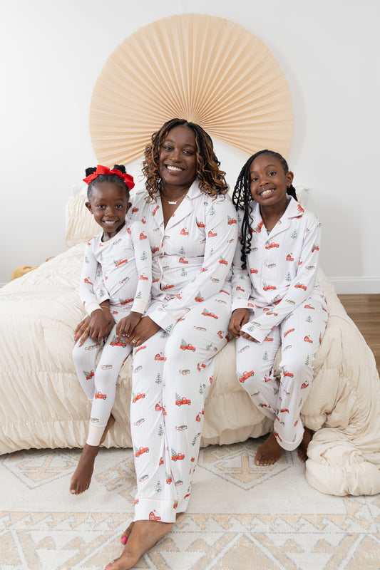Little Red Truck Adult Unisex Button Down Set