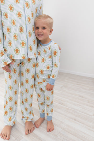 Blue Gingerbread Toddler PJs