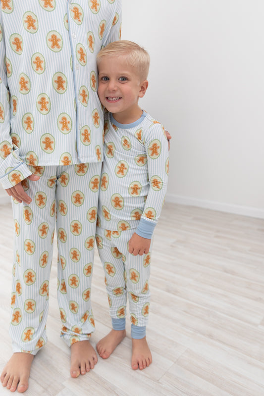 Blue Gingerbread Toddler PJs