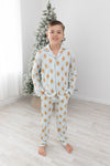 Blue Gingerbread Youth Unisex Button Down Set