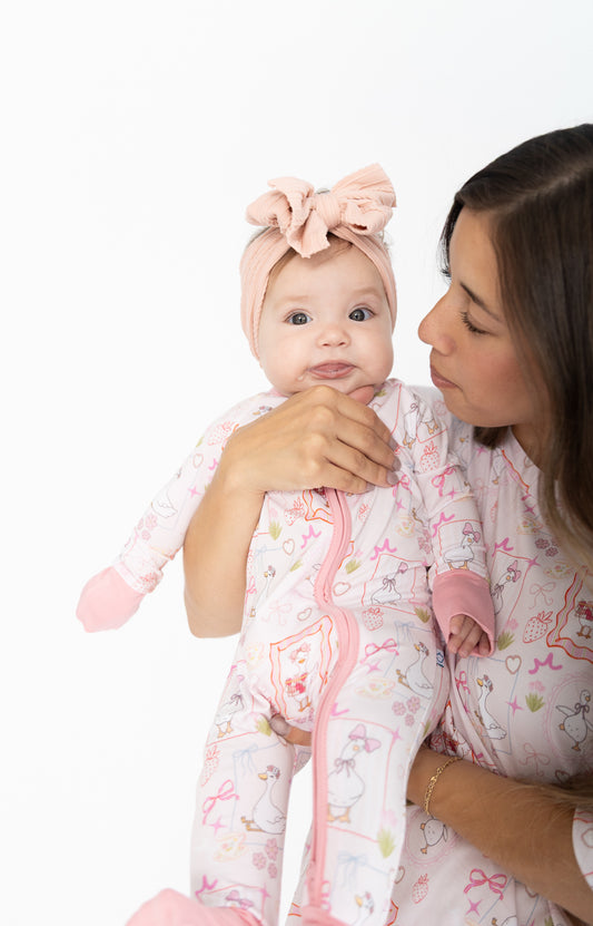 Silly Goose Pink Baby PJs