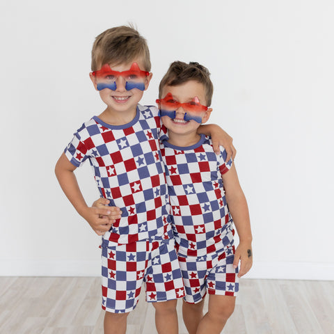 American Checks Toddler Shorts Set