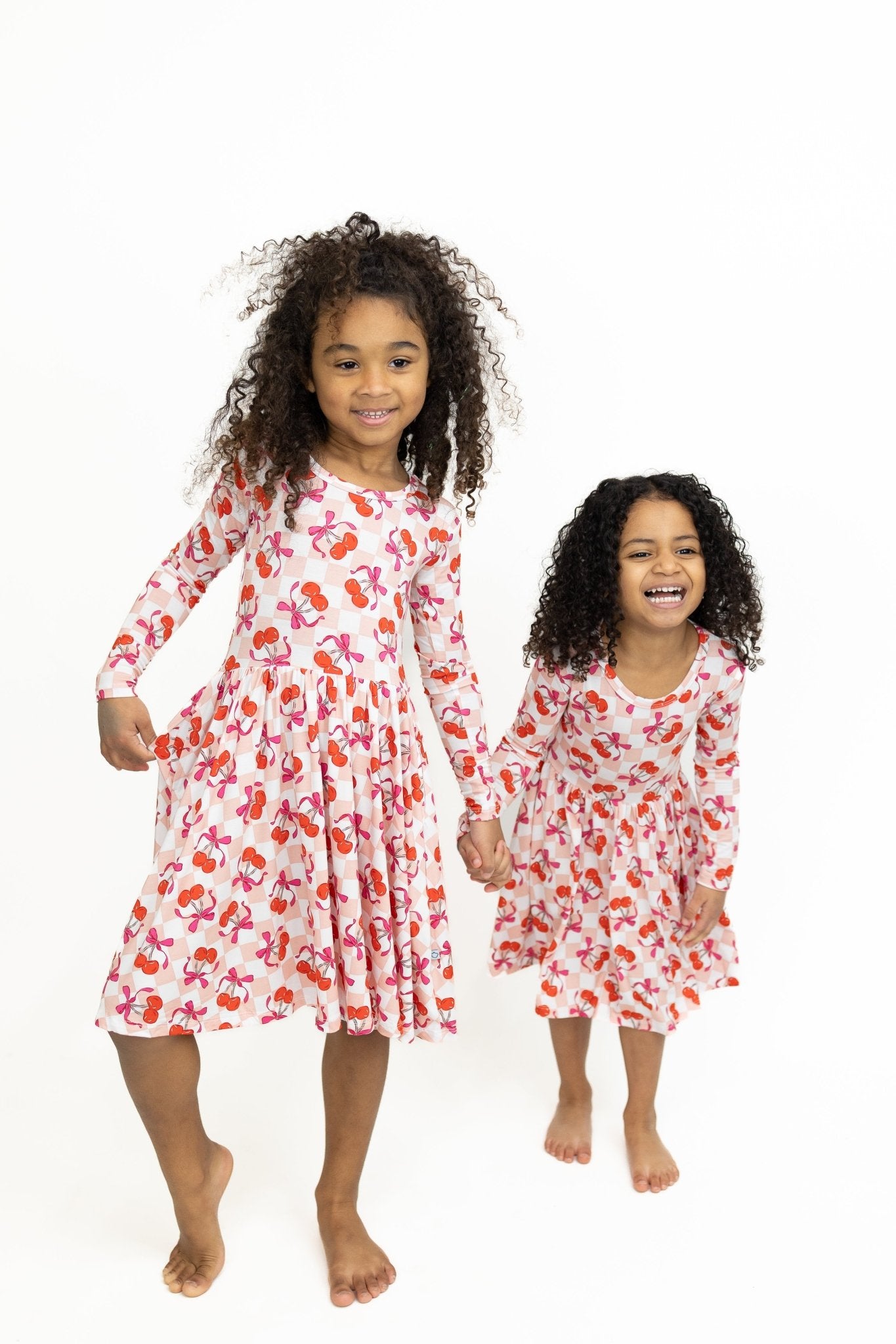 Sweet Cherry Love Long Sleeve Twirl Dress - Monkeeroos