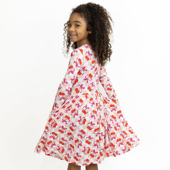 Sweet Cherry Love Long Sleeve Twirl Dress - Monkeeroos