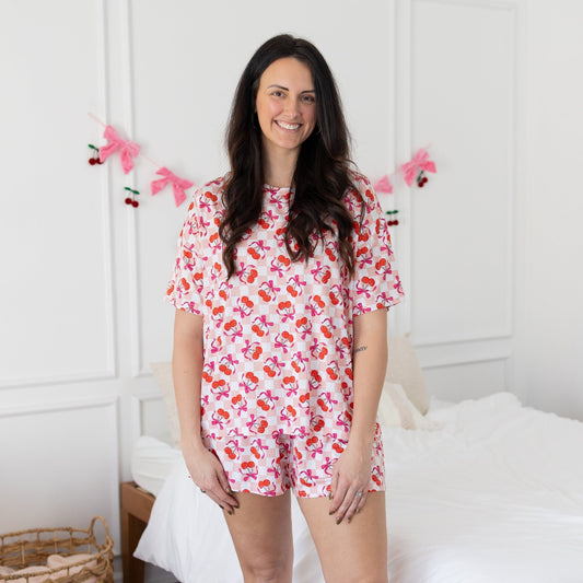 Sweet Cherry Love Weekender Shorts Set - Monkeeroos