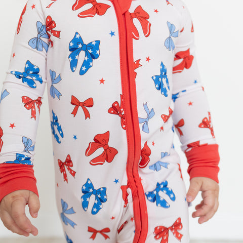 Red, White & Bows Romper