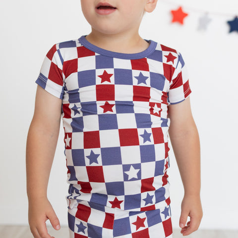 American Checks Toddler Shorts Set