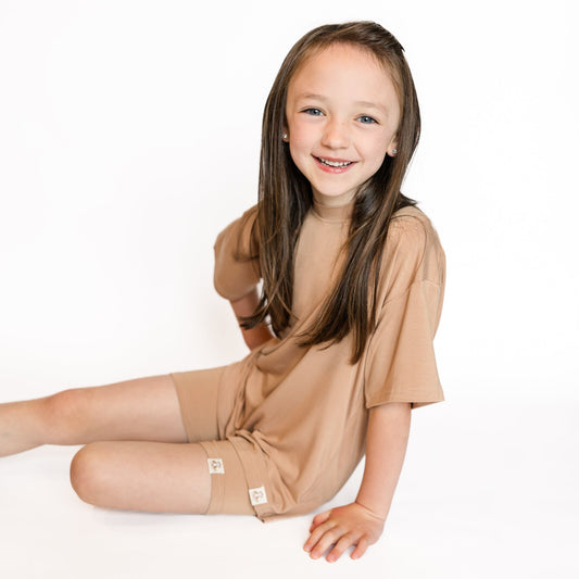 Tan Toddler Biker Shorts - Monkeeroos