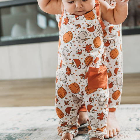 Pumpkin Spice Racerback Pocket Romper