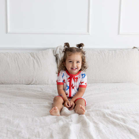 Red, White & Bows Shortie Romper