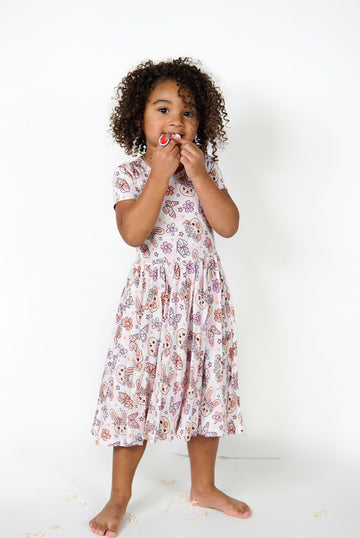 Piggies and Bunnies Short Sleeve Twirl Dress